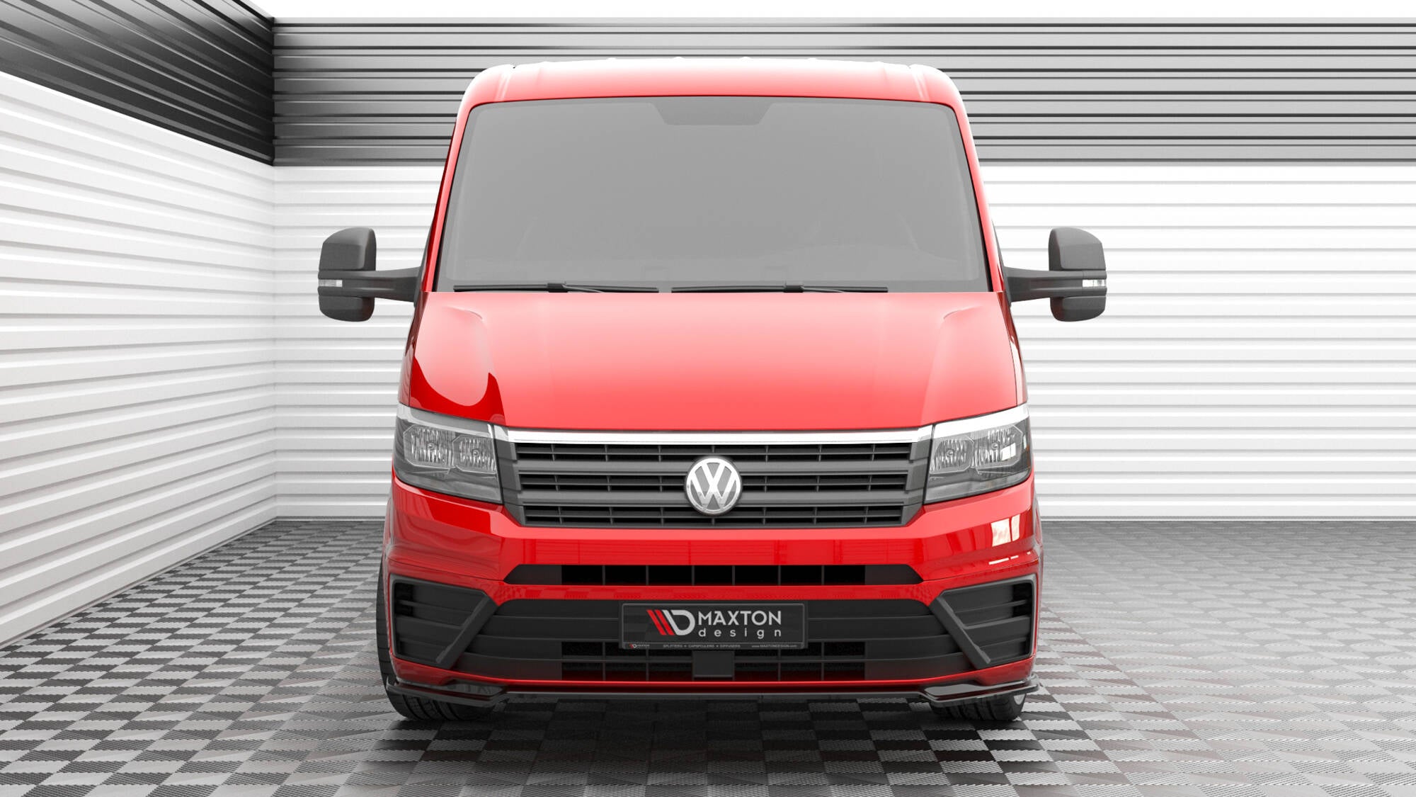 Maxton Design Street+ Spoilerlippe Front Ansatz V.2 passend für VW Crafter Mk2 schwarz Hochglanz