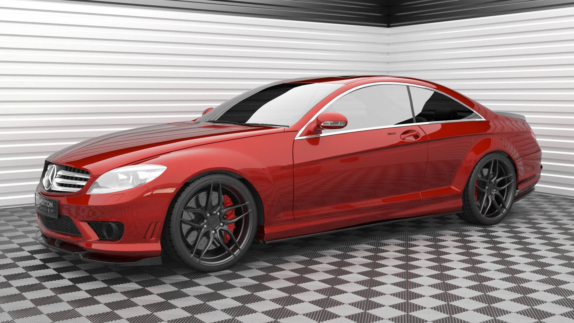 Maxton Design Street+ Spoilerlippe Front Ansatz V.2 passend für Mercedes-Benz CL 63 AMG C216 schwarz Hochglanz