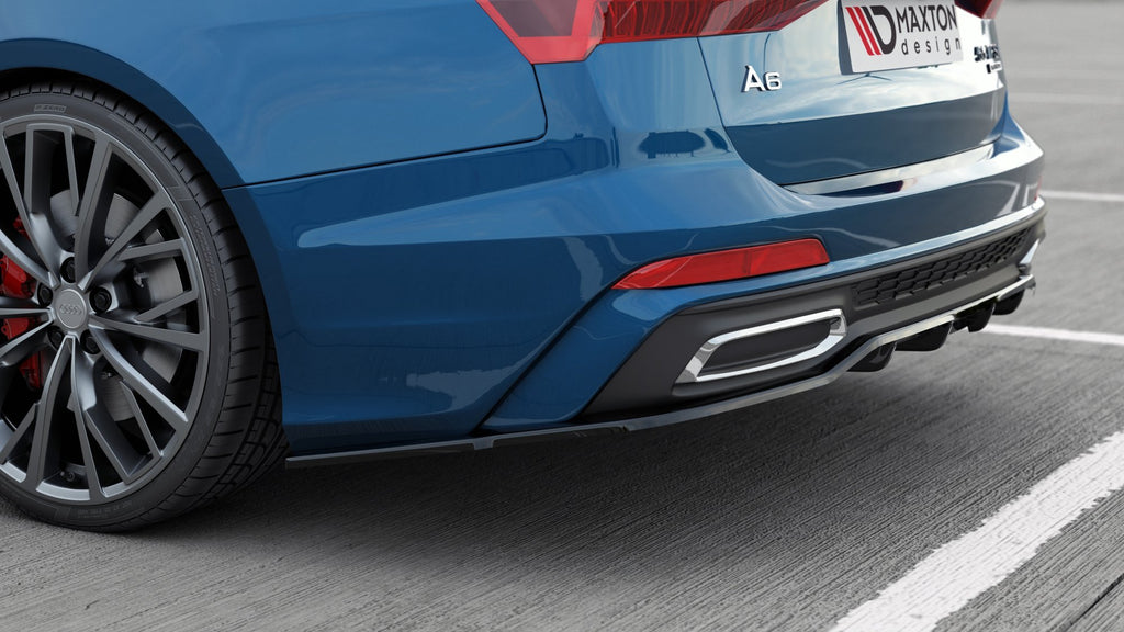 Maxton Design Street+ Mittlerer Diffusor RACE passend für Audi A6 S-Line C8 schwarz Hochglanz