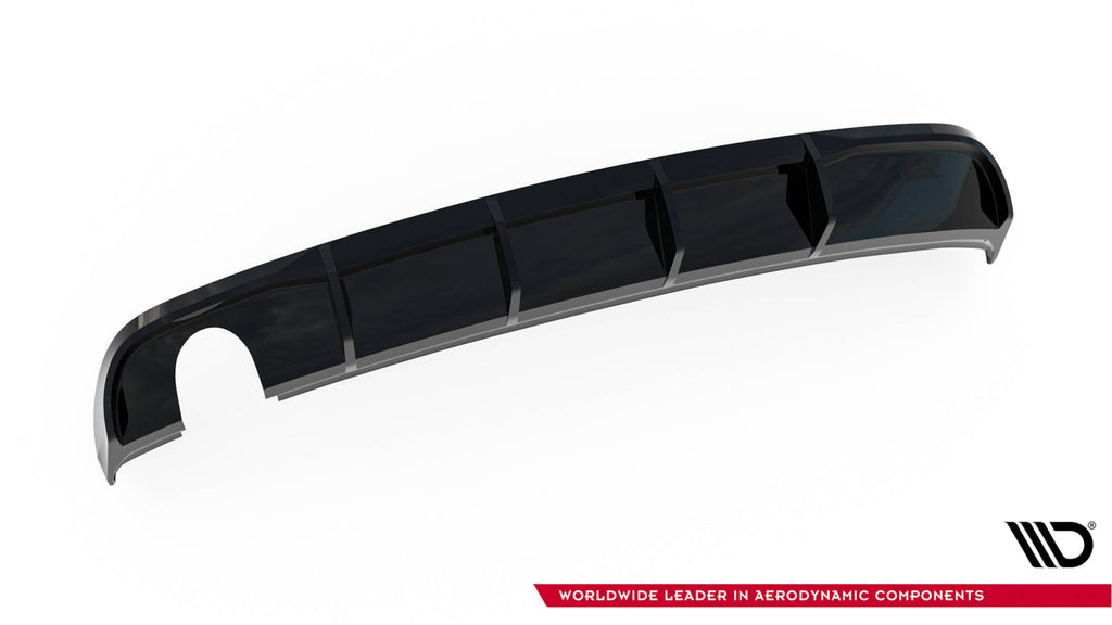 Maxton Design Diffusor Heck Ansatz passend für Audi A3 Limousine 8V Facelift (Ausführung mit einseitigem Doppelauspuffendrohr)