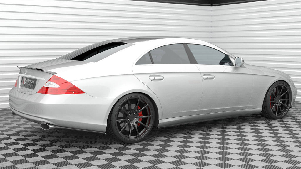 Maxton Design Heck Ansatz Flaps Diffusor passend für Mercedes-Benz CLS C219 schwarz Hochglanz