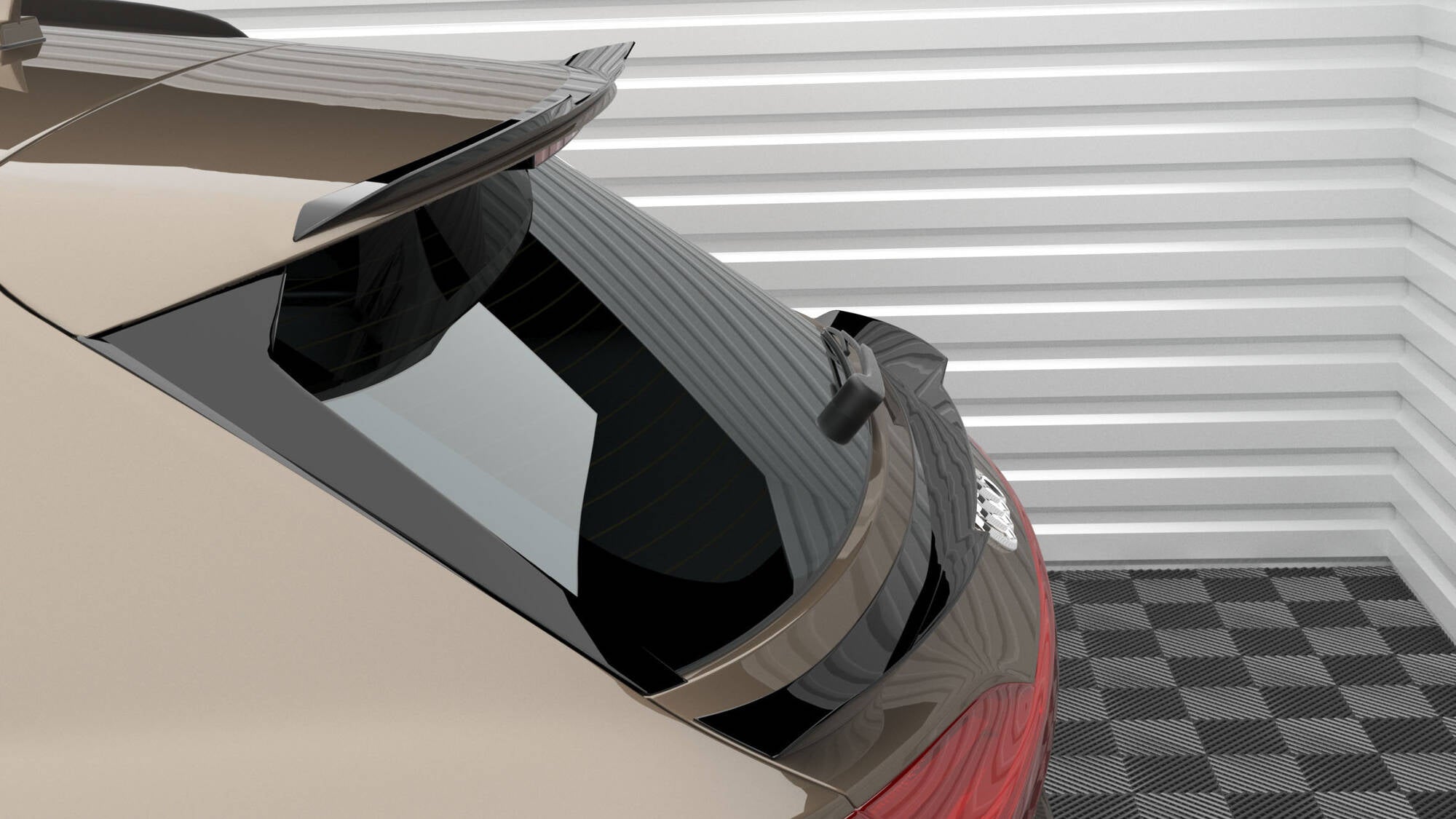 Maxton Design Niedriger Spoiler CAP passend für Audi e-tron schwarz Hochglanz