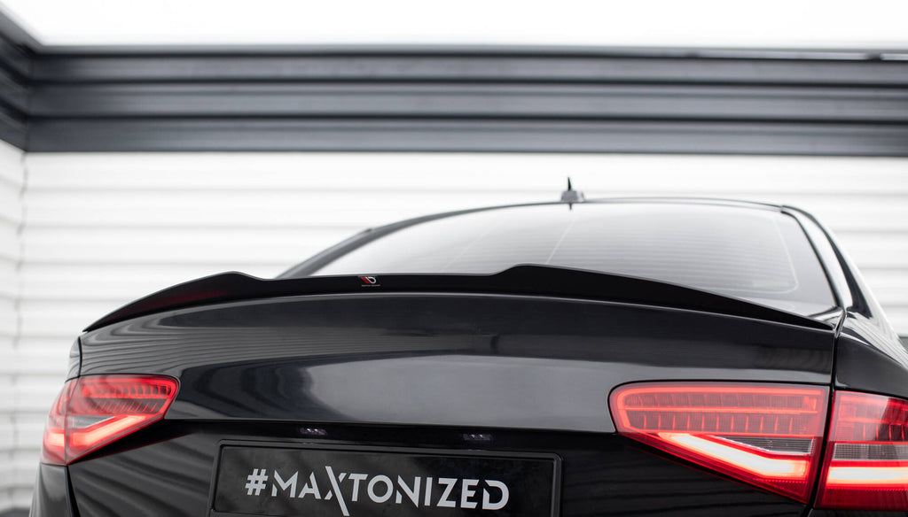 Maxton Design Spoiler CAP passend für Audi S4 B8 FL Limousine schwarz Hochglanz