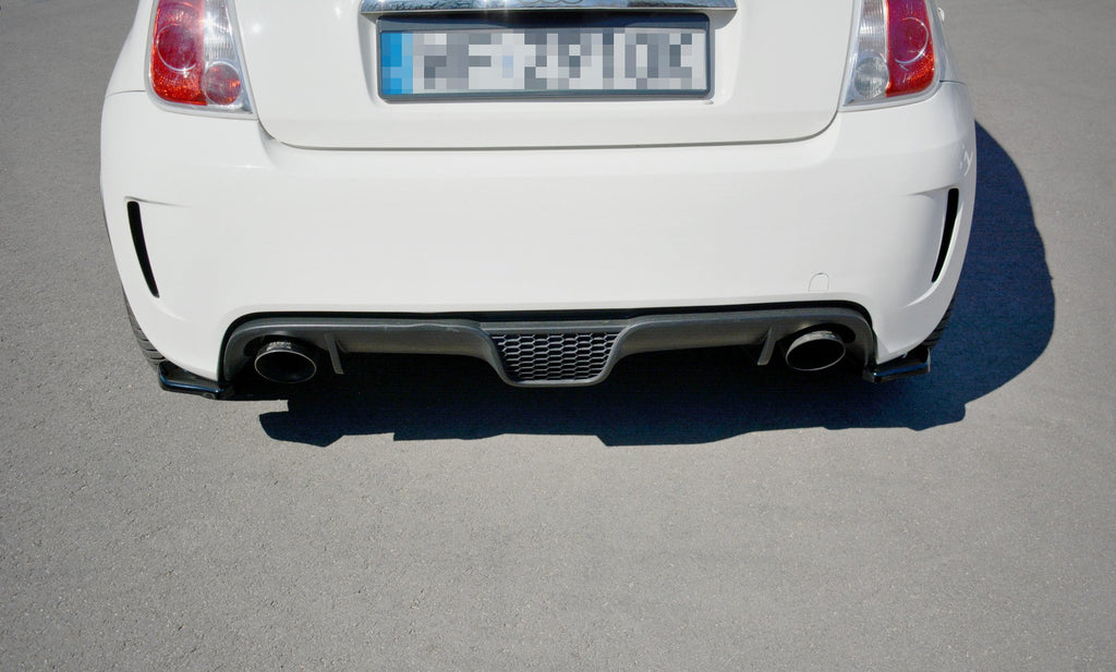 Maxton Design Heck Ansatz Flaps Diffusor passend für Abarth 500 Mk1 schwarz Hochglanz