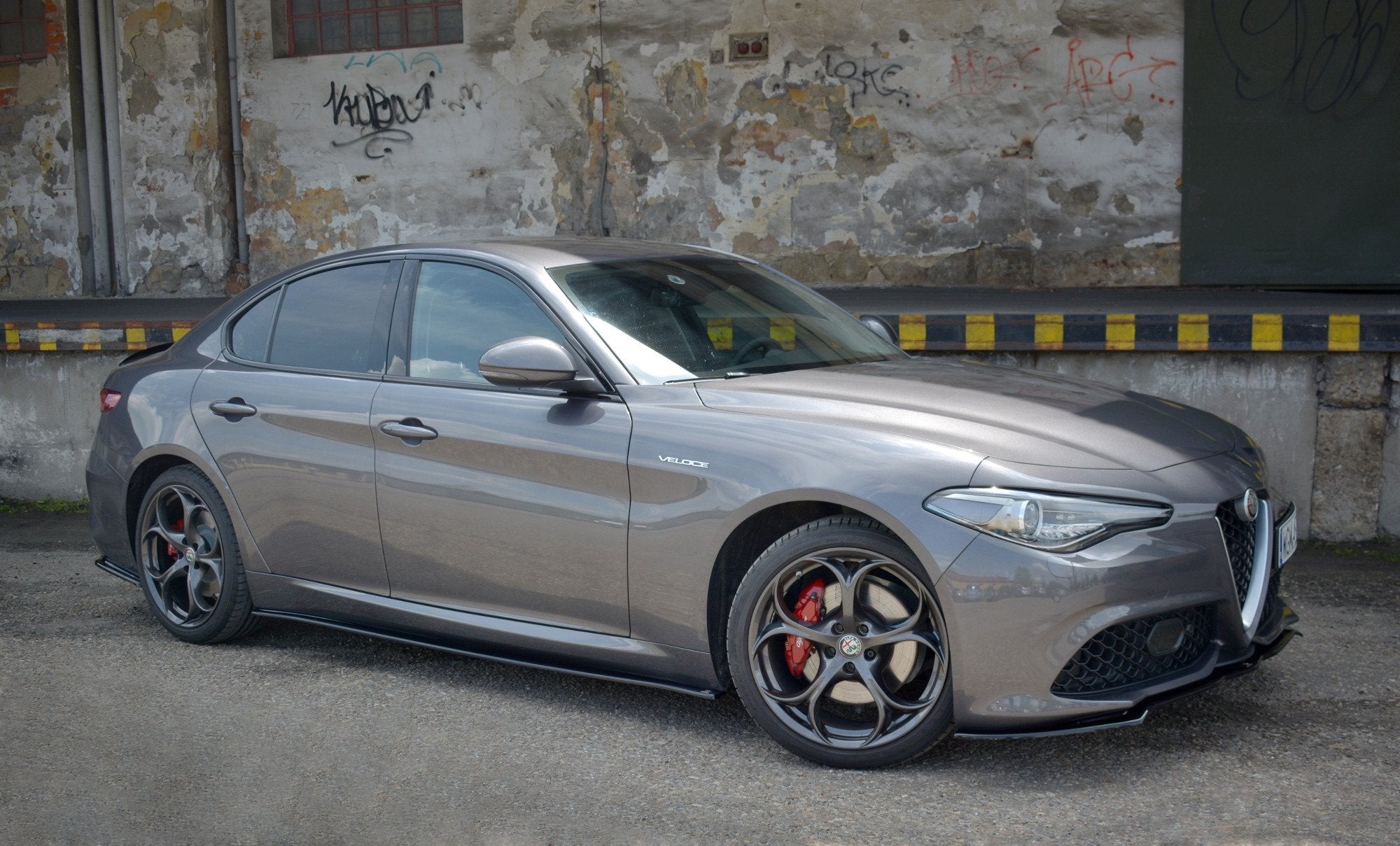 Maxton Design Street+ Seitenschweller Leisten passend für Alfa Romeo Giulia Veloce schwarz Hochglanz