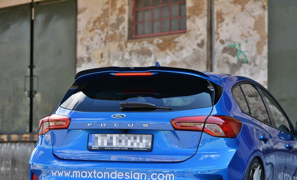Maxton Design Spoiler CAP V.1 passend für Ford Focus Hatchback ST-Line Mk4 schwarz Hochglanz