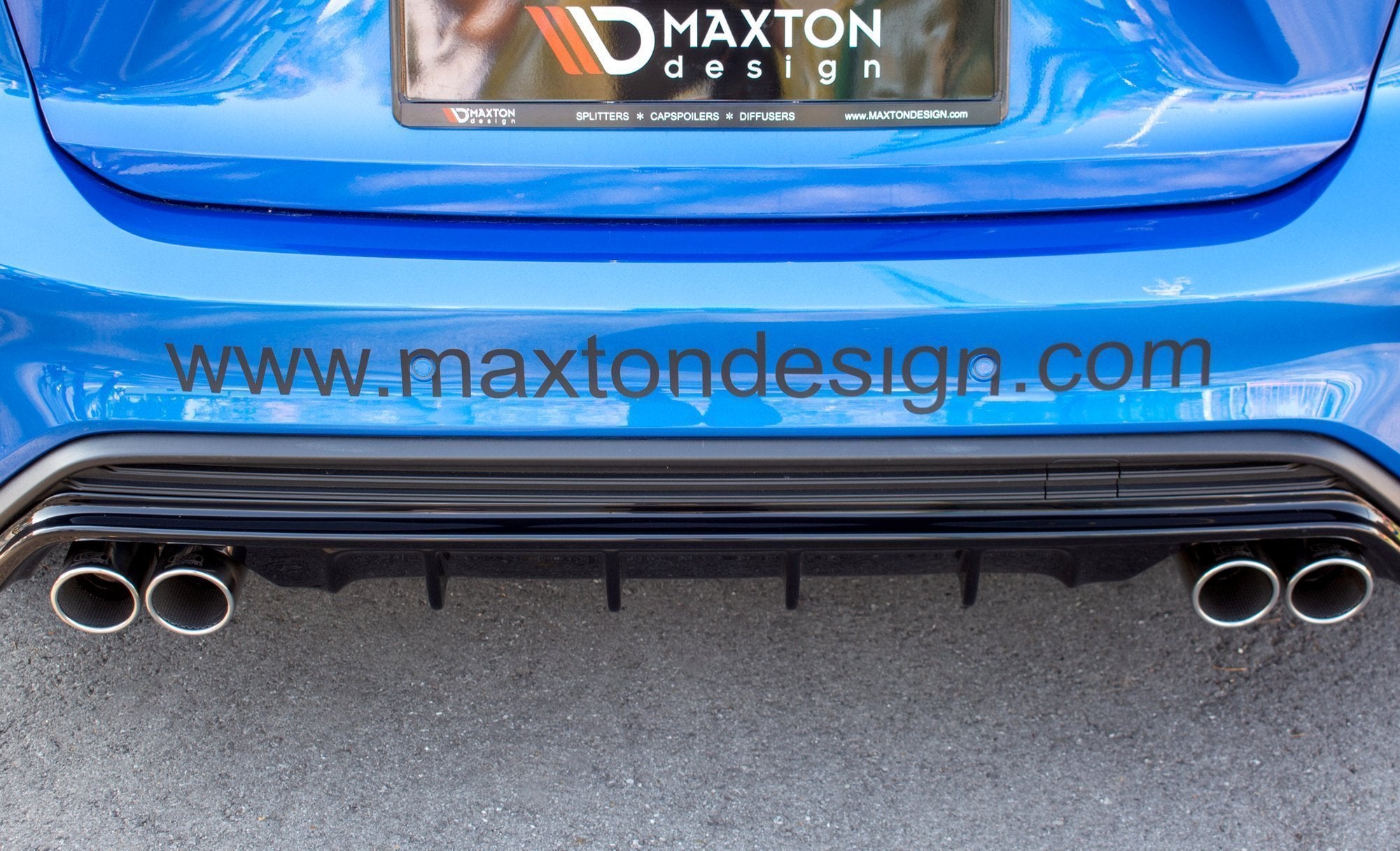 Maxton Design Diffusor Heck Ansatz passend für Ford Focus Hatchabck ST-Line schwarz Hochglanz