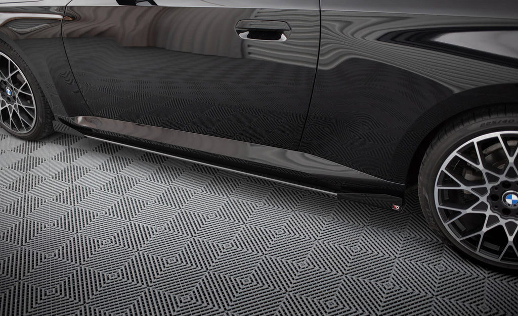Maxton Design Street Pro Street+ Seitenschweller Leisten + Flaps passend für BMW 2 Coupe G42 schwarz Hochglanz
