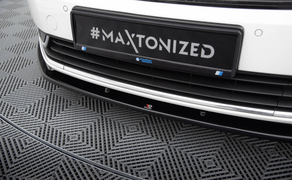Maxton Design Street+ Spoilerlippe Front Ansatz V.2 passend für VW Passat B7 schwarz Hochglanz