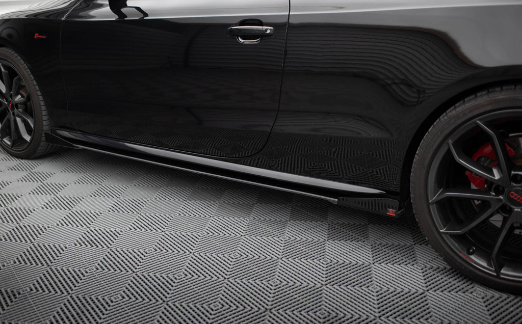 Maxton Design Seitenschweller Flaps passend für Audi A5 / A5 S-Line / S5 Coupe / Cabrio 8T / 8T Facelift schwarz Hochglanz