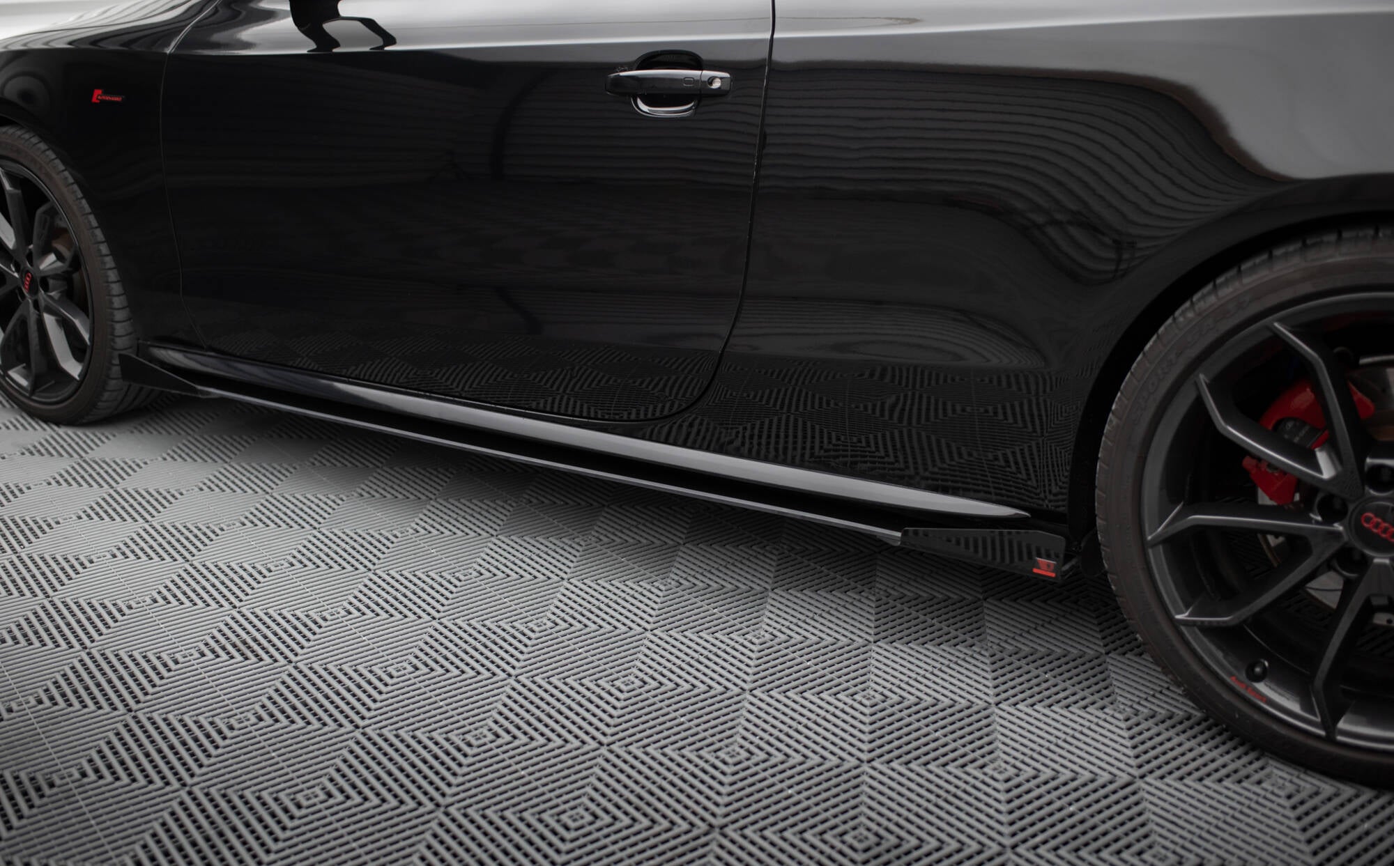 Maxton Design Seitenschweller Flaps passend für Audi A5 / A5 S-Line / S5 Coupe / Cabrio 8T / 8T Facelift schwarz Hochglanz