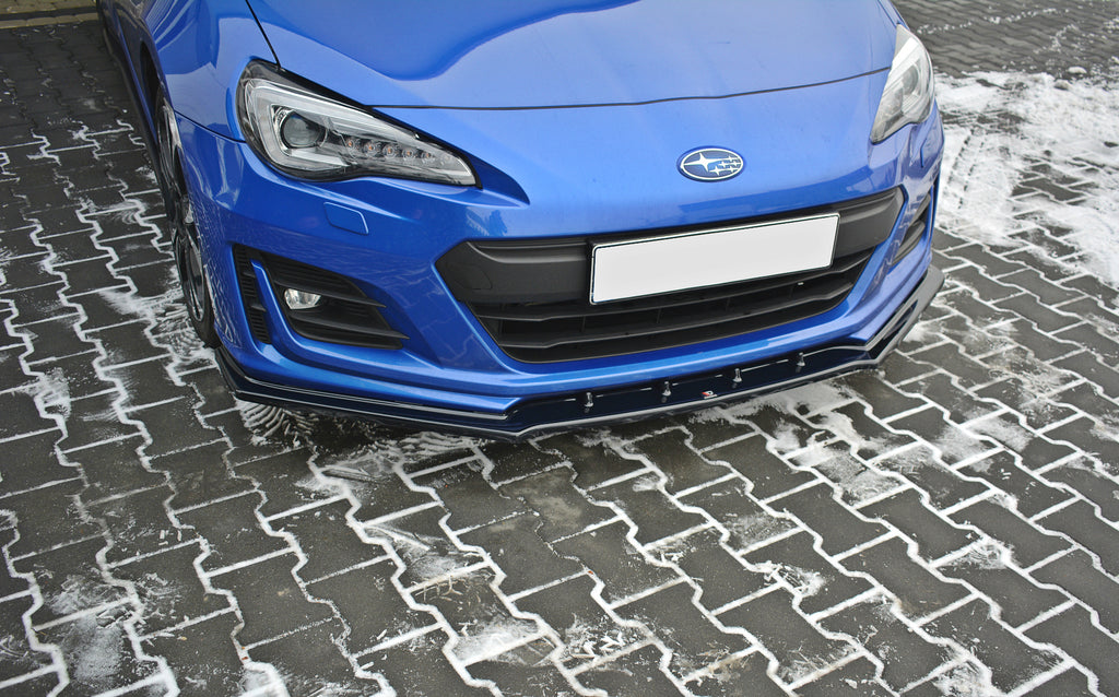 Maxton Design Street+ Spoilerlippe Front Ansatz V.1 passend für Subaru BRZ Mk1 Facelift schwarz Hochglanz