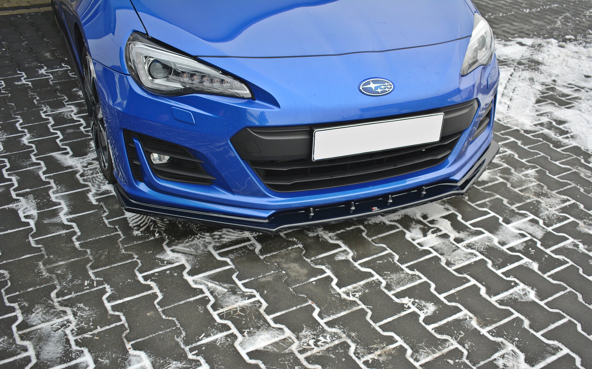 Maxton Design Street+ Spoilerlippe Front Ansatz V.1 passend für Subaru BRZ Mk1 Facelift schwarz Hochglanz
