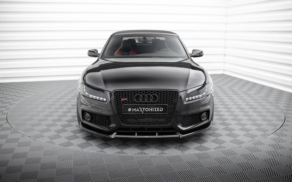 Maxton Design Street+ Spoilerlippe Front Ansatz V.2 passend für Audi S5 / A5 S-Line 8T schwarz Hochglanz