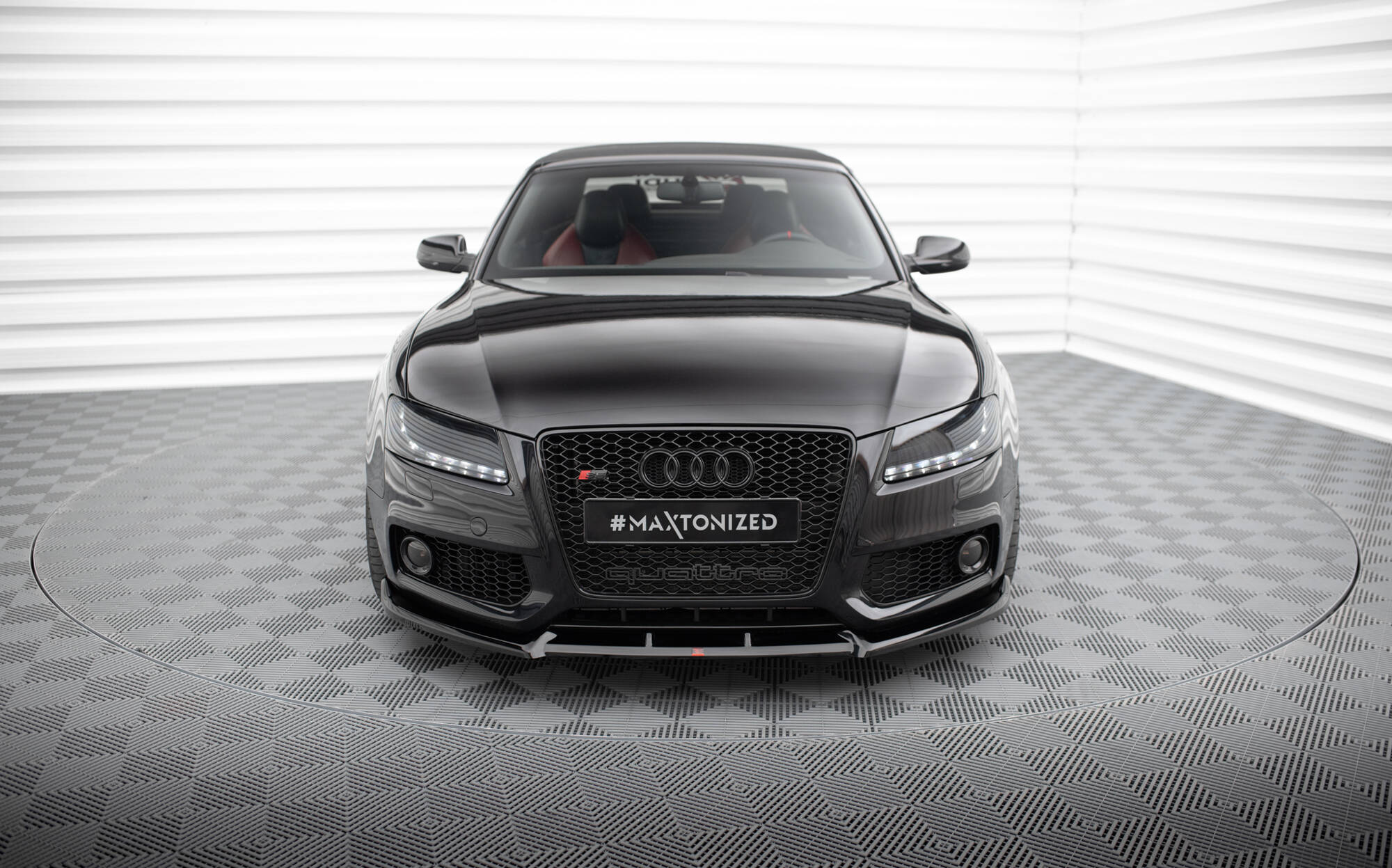 Maxton Design Street+ Spoilerlippe Front Ansatz V.2 passend für Audi S5 / A5 S-Line 8T schwarz Hochglanz