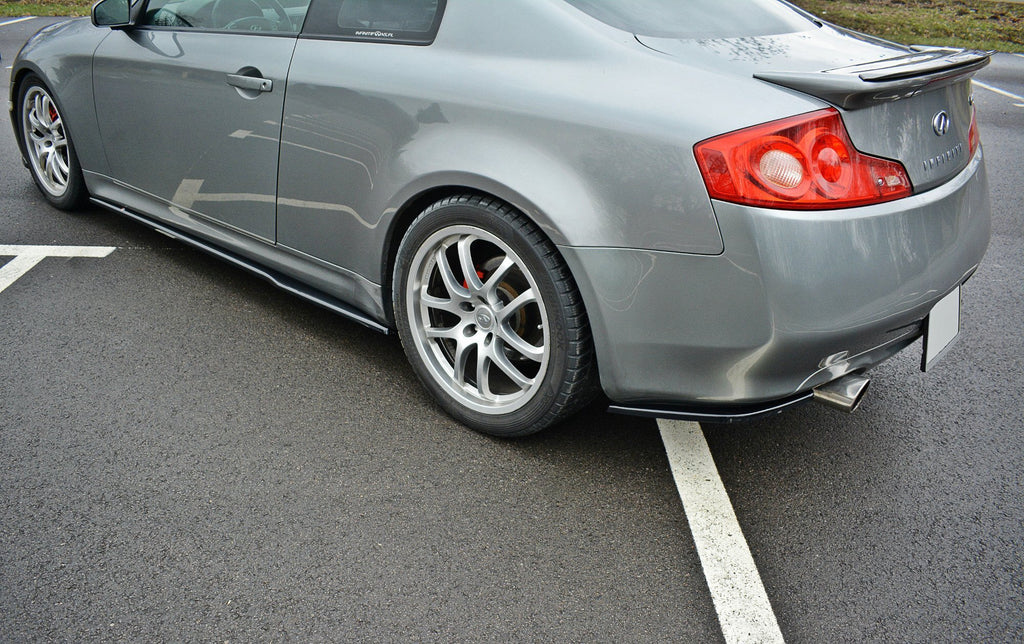 Maxton Design Heck Ansatz Flaps Diffusor passend für Infiniti G35 Coupe schwarz Hochglanz