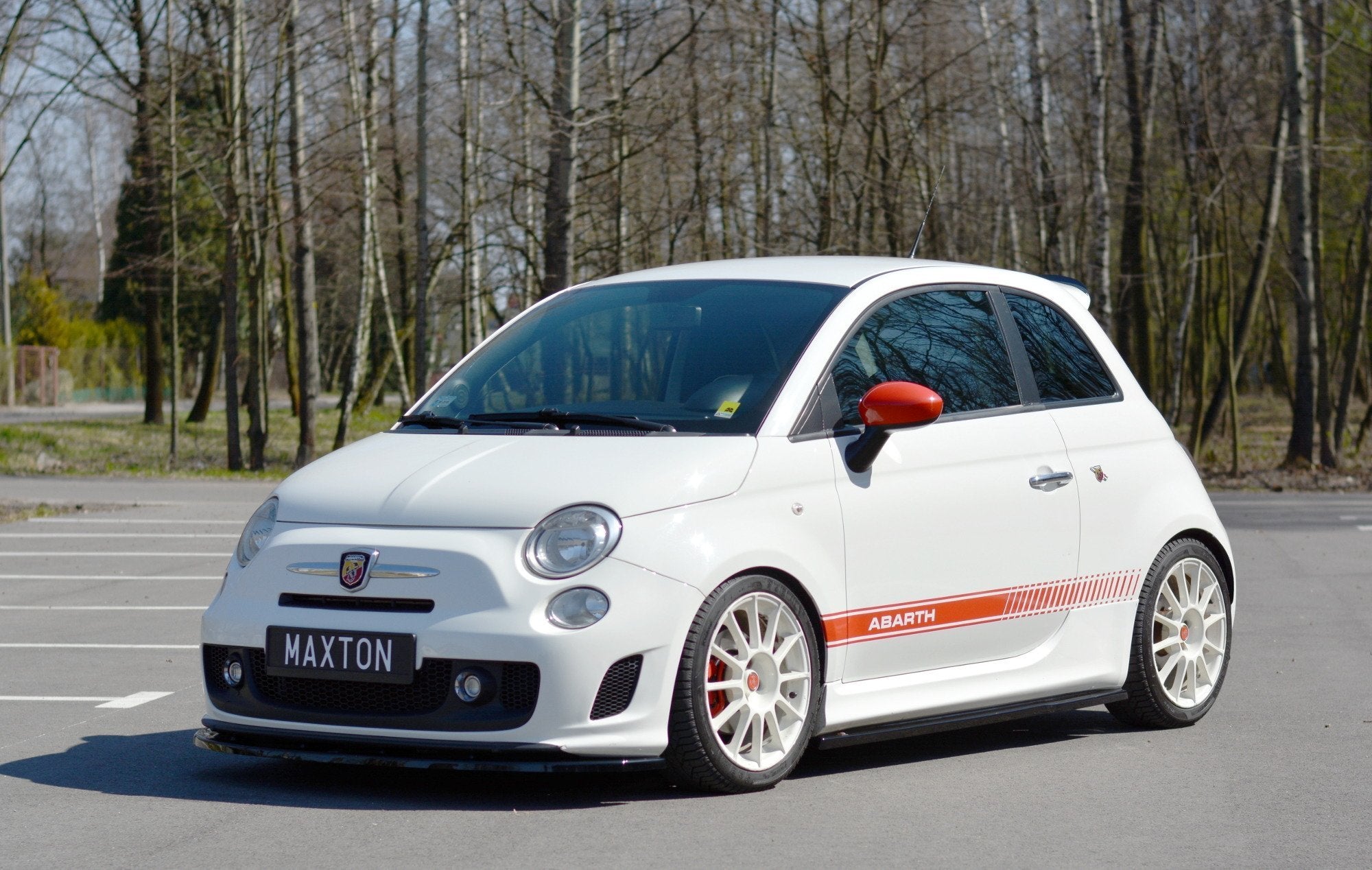 Maxton Design Street+ Seitenschweller Leisten passend für Abarth 500 Mk1 schwarz Hochglanz