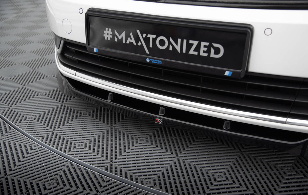 Maxton Design Street+ Spoilerlippe Front Ansatz V.1 passend für VW Passat B7 schwarz Hochglanz