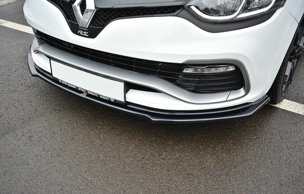 Maxton Design Street+ Spoilerlippe Front Ansatz passend für Renault Clio Mk4 RS schwarz Hochglanz