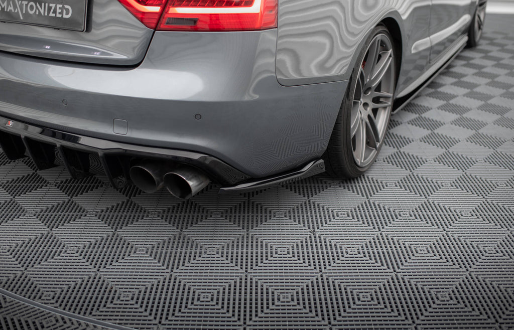 Maxton Design Heck Ansatz Flaps Diffusor passend für Audi S5 / A5 S-Line 8T Facelift schwarz Hochglanz