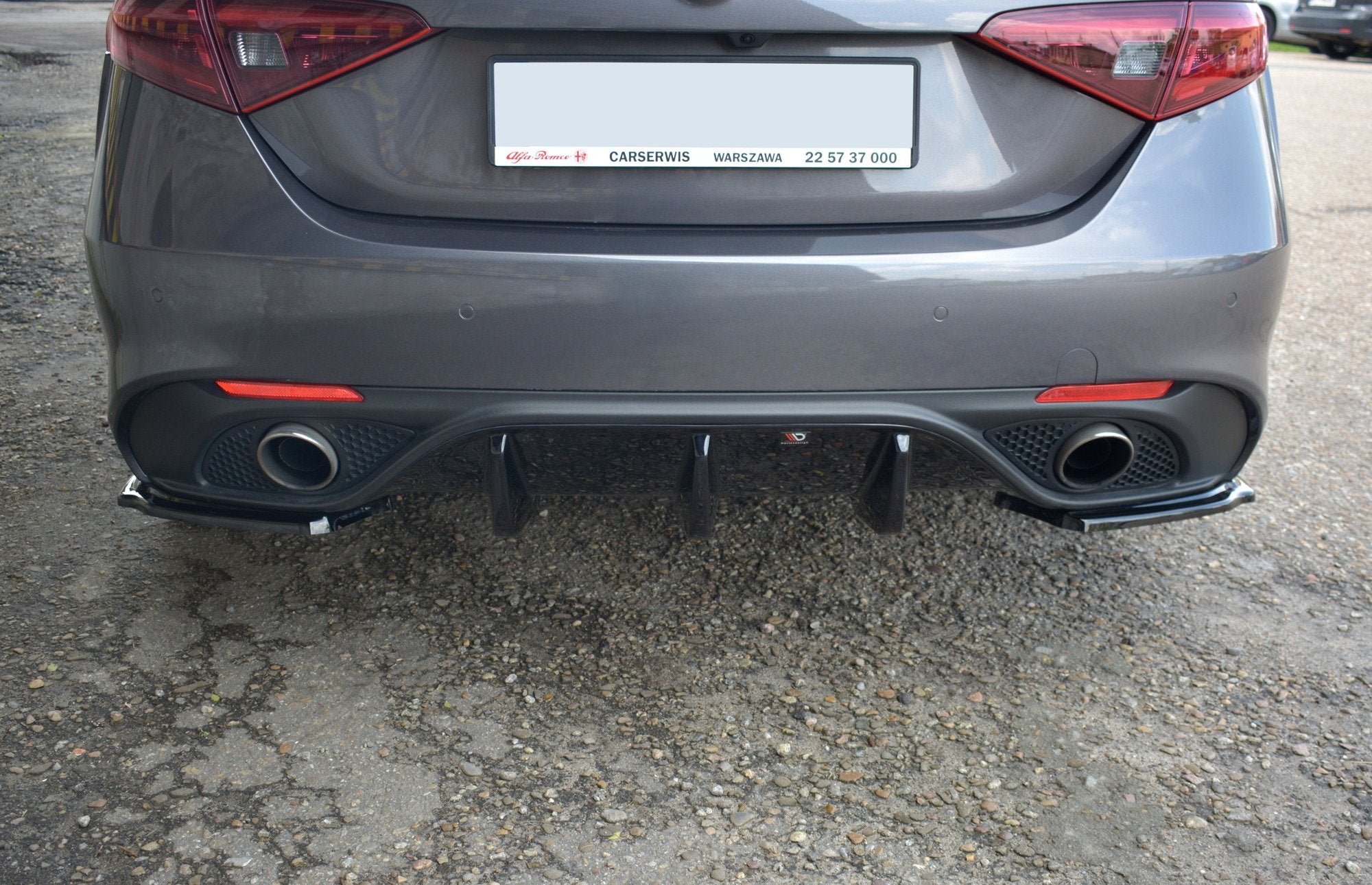 Maxton Design Diffusor Heck Ansatz passend für Alfa Romeo Giulia Veloce schwarz Hochglanz