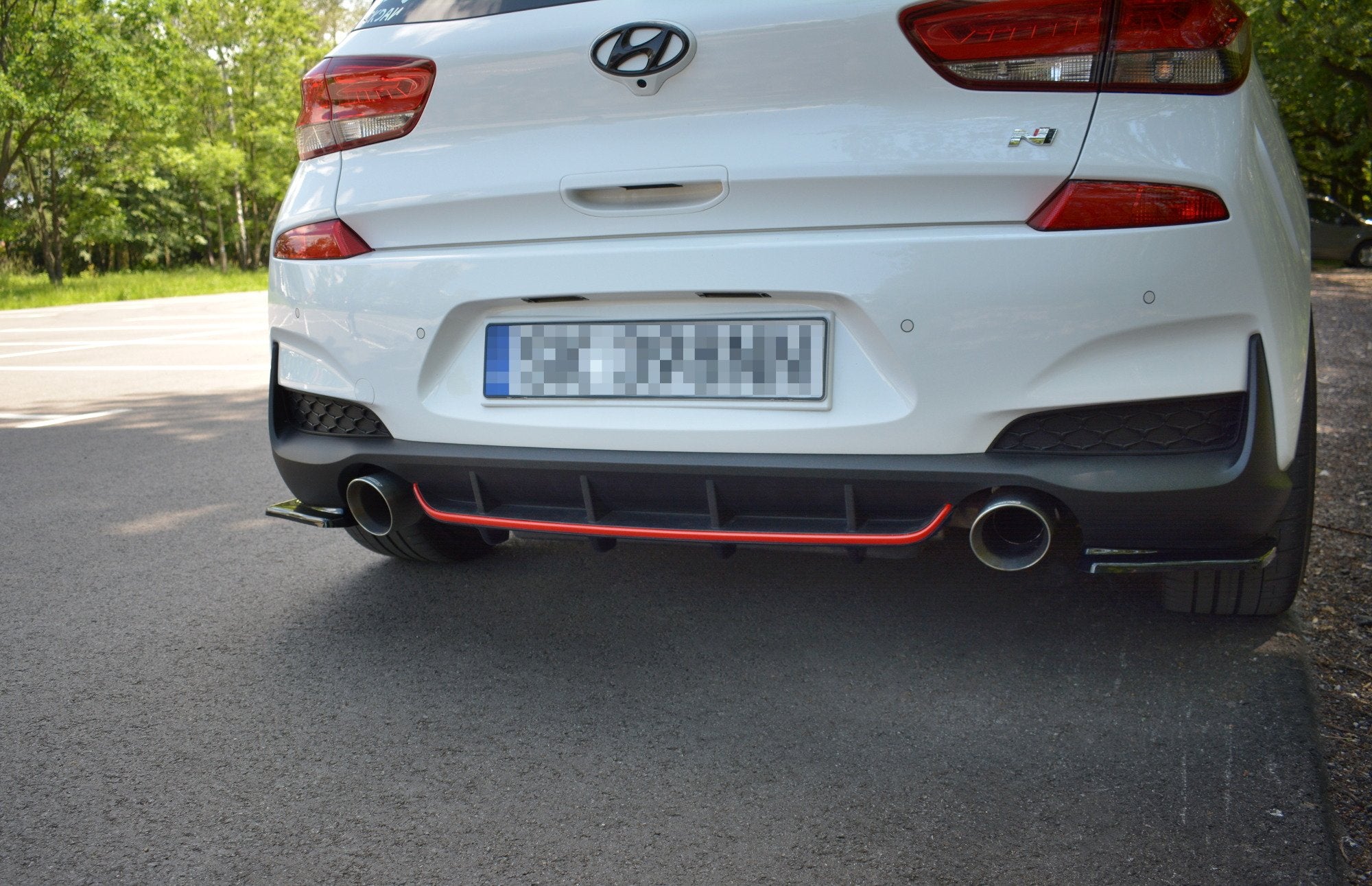 Maxton Design Diffusor Heck Ansatz passend für Hyundai I30 N Mk3 Hatchback schwarz Hochglanz