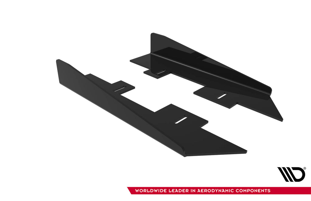 Maxton Design Seitenschweller Flaps passend für Audi TT S / TT S-Line 8J Facelift schwarz Hochglanz
