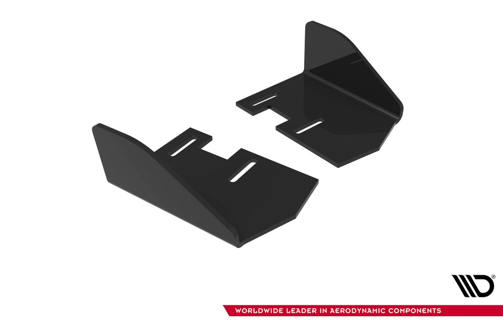 Maxton Design Hintere Seiten Flaps passend für Ford Focus ST Mk3 Facelift schwarz Hochglanz