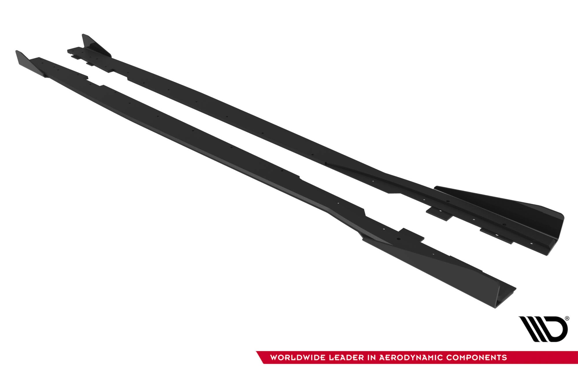 Maxton Design Street Pro Street+ Seitenschweller Leisten + Flaps passend für Ford Focus ST Mk3 Facelift schwarz Hochglanz