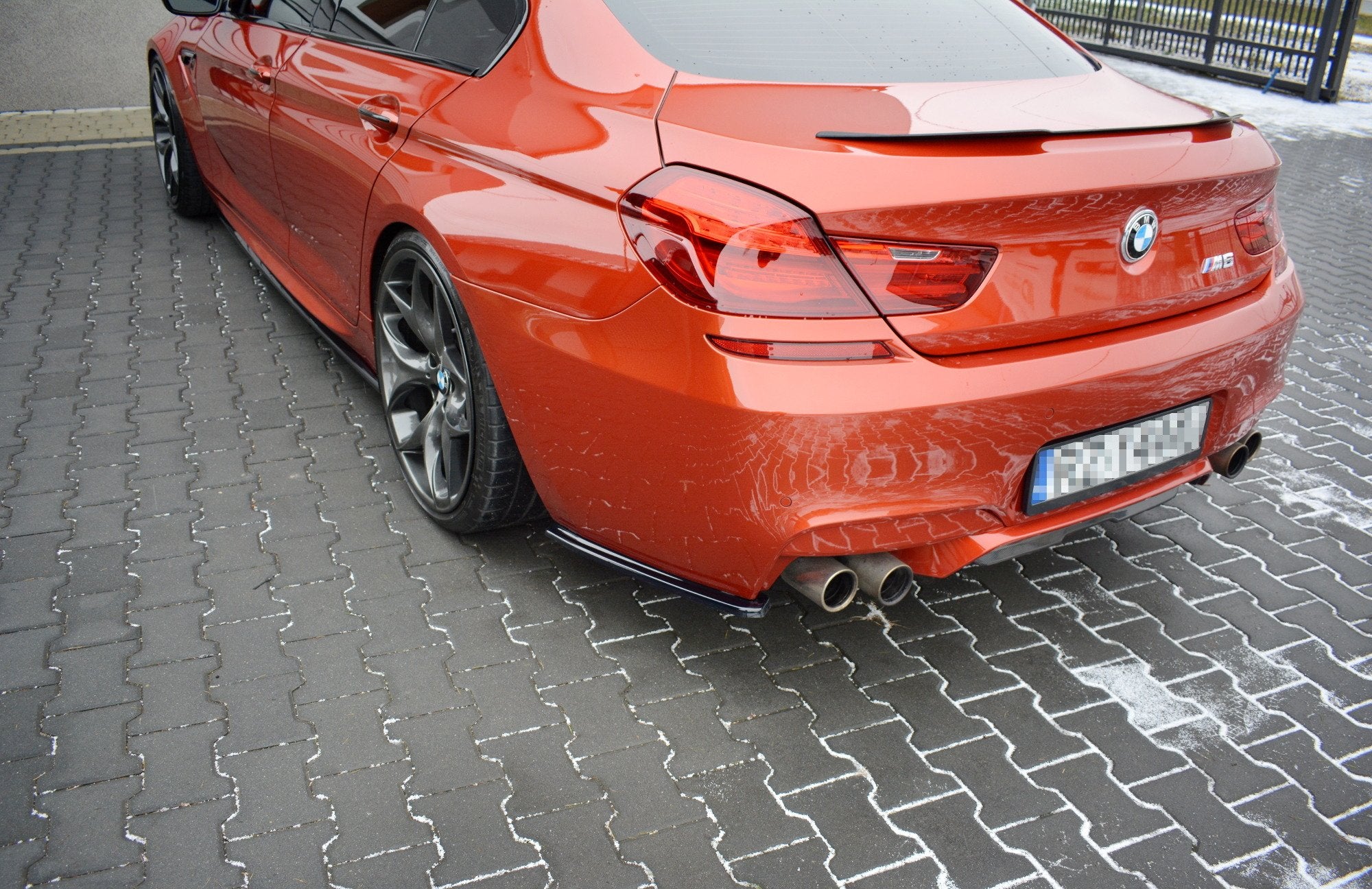 Maxton Design Heck Ansatz Flaps Diffusor passend für BMW M6 Gran Coupe / Coupe / Cabriolet F06 / F13 / F12 schwarz Hochglanz