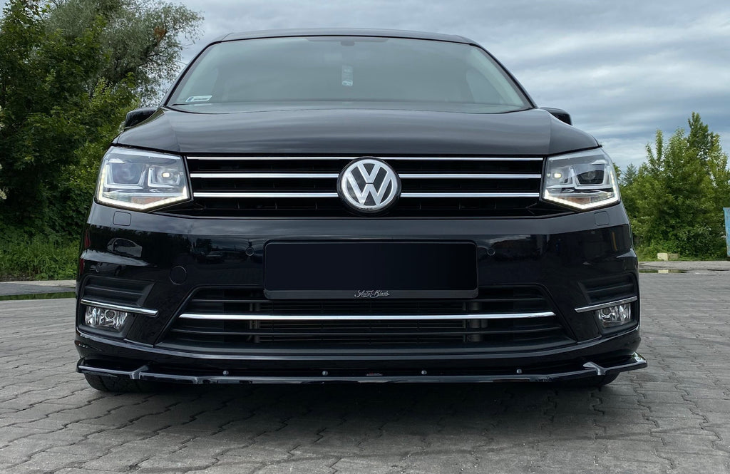 Maxton Design Street+ Spoilerlippe Front Ansatz passend für VW Caddy Mk. 4 schwarz Hochglanz
