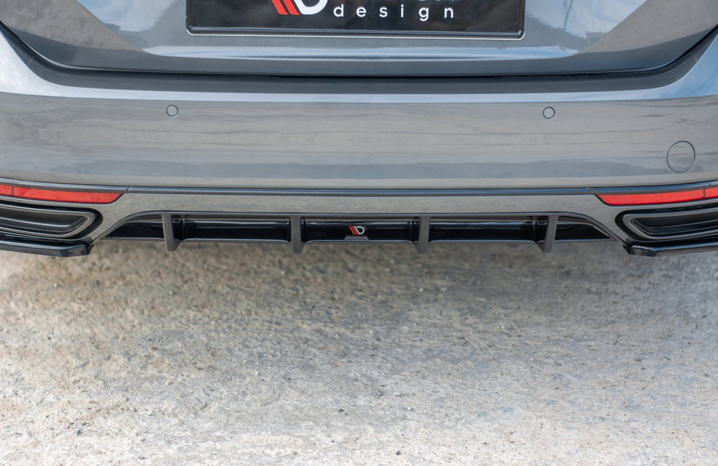 Maxton Design Diffusor Heck Ansatz passend für VW Passat R-Line B8 schwarz Hochglanz