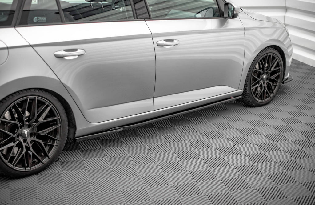 Maxton Design Street+ Seitenschweller Leisten passend für Skoda Fabia Mk3 schwarz Hochglanz