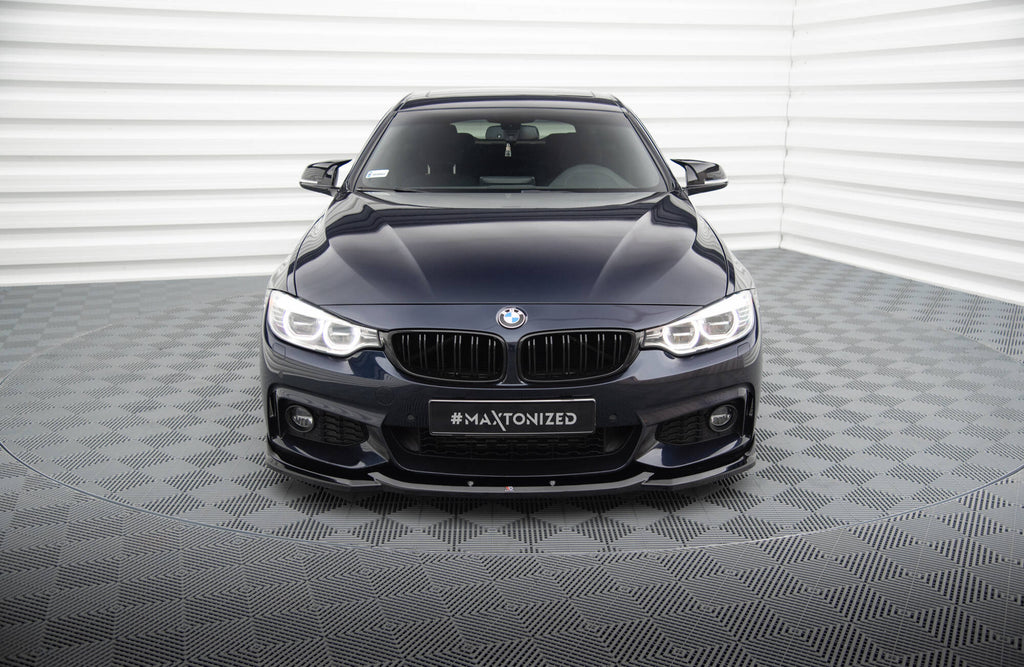 Maxton Design Street+ Spoilerlippe Front Ansatz V.6 passend für BMW 4er Coupe / Gran Coupe / Cabrio M-Paket F32 / F36 / F33 schwarz Hochglanz
