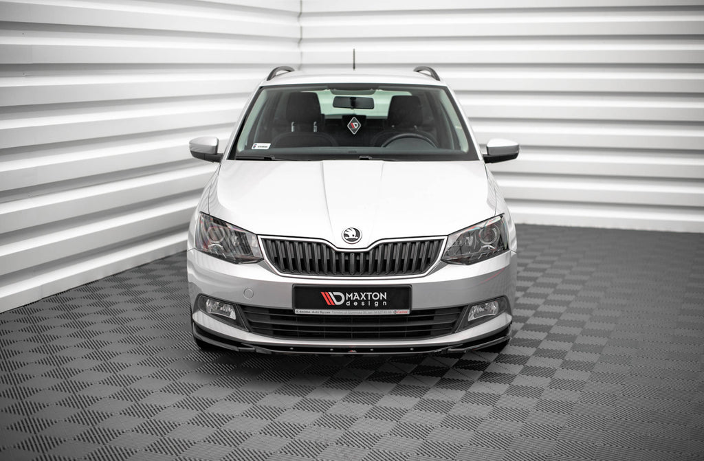 Maxton Design Street+ Spoilerlippe Front Ansatz V.2 passend für Skoda Fabia Mk3 schwarz Hochglanz