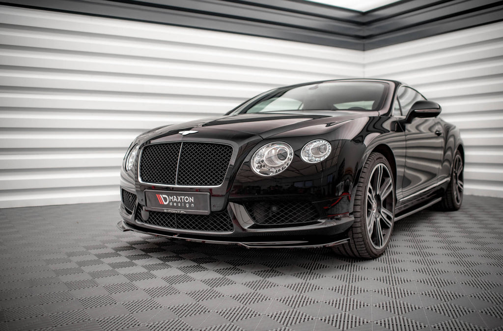 Maxton Design Street+ Spoilerlippe Front Ansatz V.2 passend für Bentley Continental GT V8 S Mk2 schwarz Hochglanz