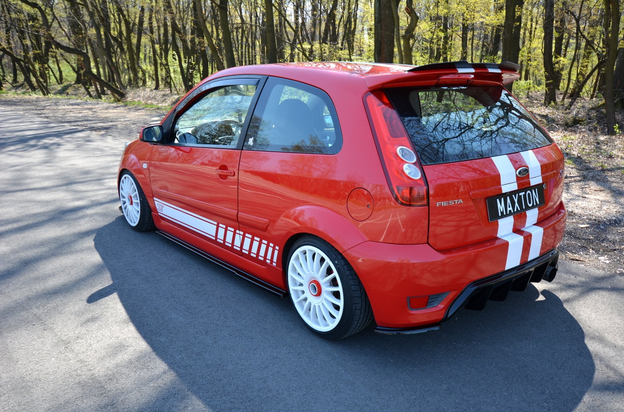 Maxton Design Seitenschweller Ansatz für Ford Fiesta ST Mk6 schwarz matt