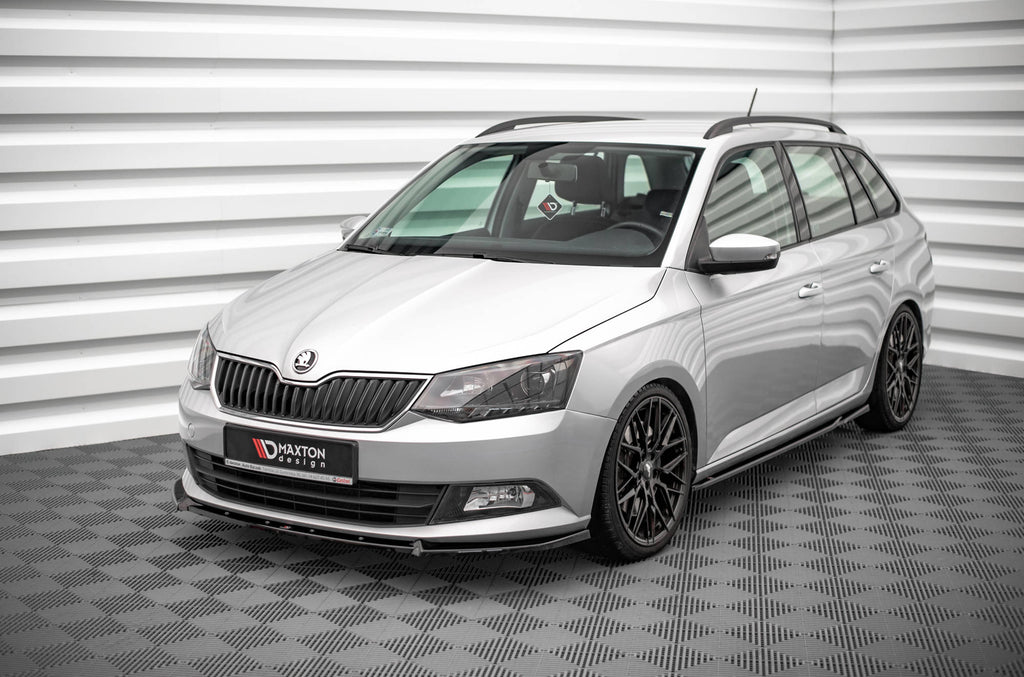 Maxton Design Street+ Spoilerlippe Front Ansatz V.1 passend für Skoda Fabia Mk3 schwarz Hochglanz