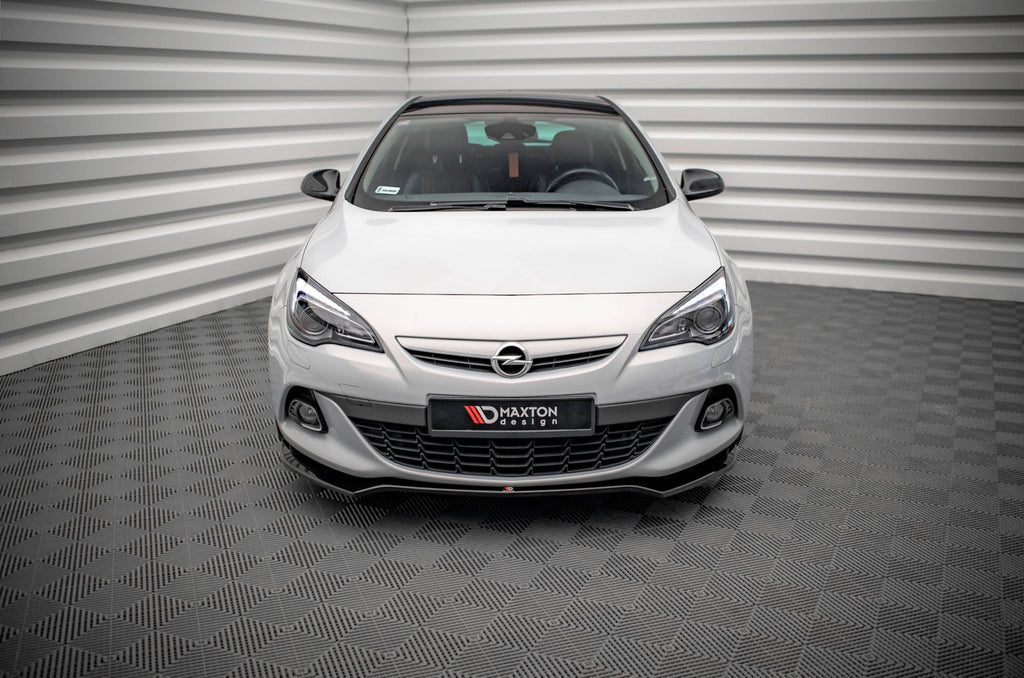 Maxton Design Street+ Spoilerlippe Front Ansatz V.2 passend für Opel Astra GTC OPC-Line J schwarz Hochglanz