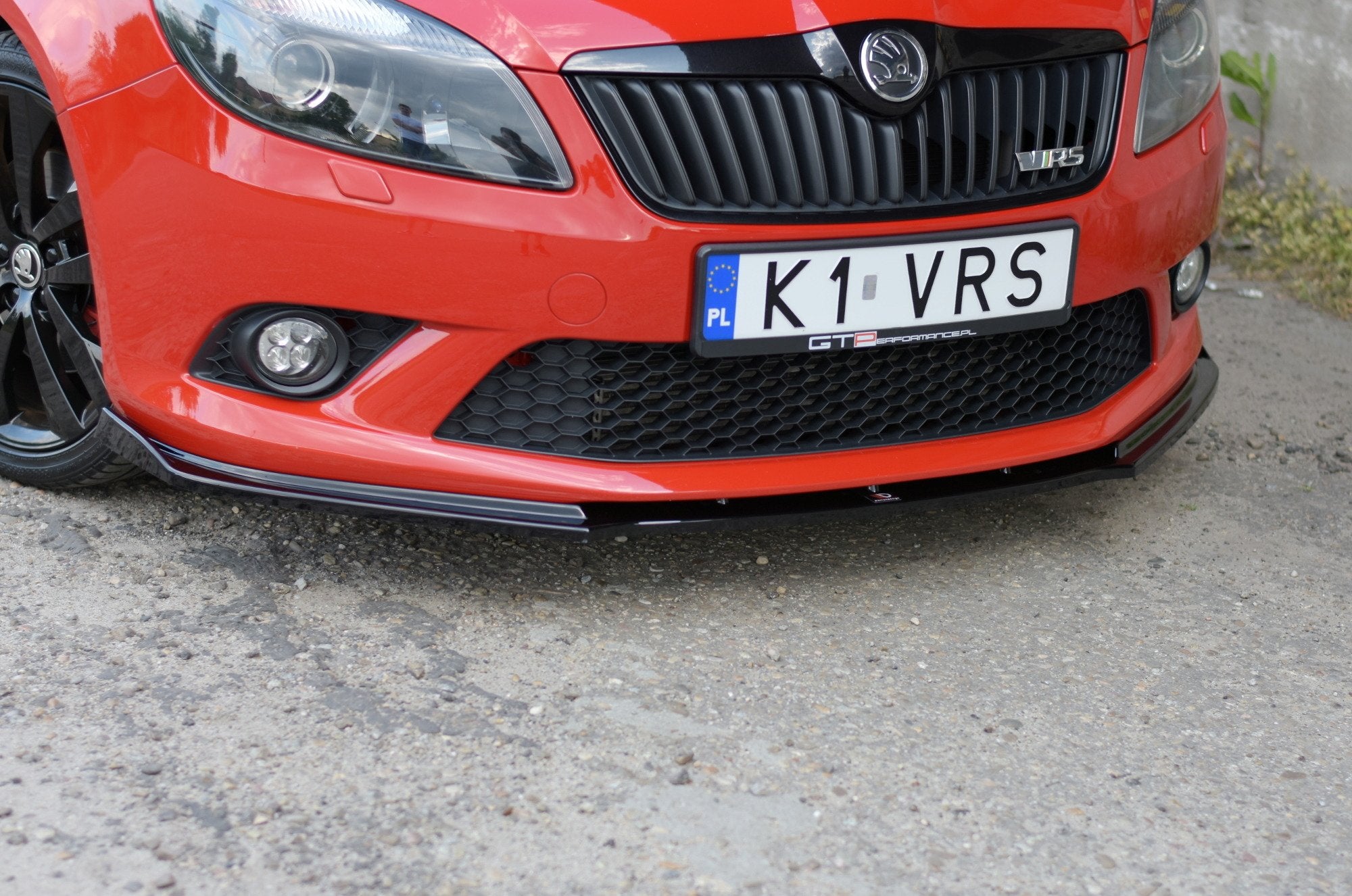 Maxton Design Street+ Spoilerlippe Front Ansatz passend für SKODA FABIA MK2 RS schwarz Hochglanz