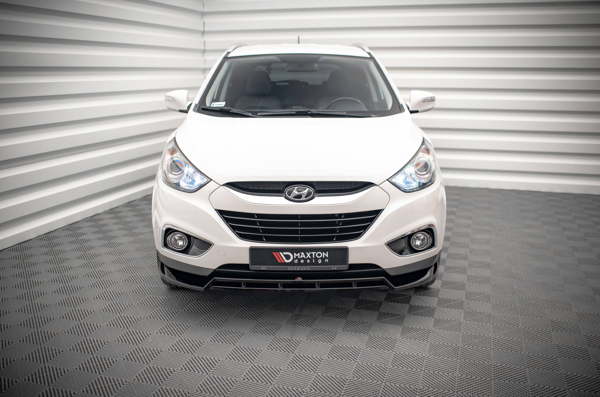 Maxton Design Street+ Spoilerlippe Front Ansatz passend für Hyundai ix35 Mk1 schwarz Hochglanz