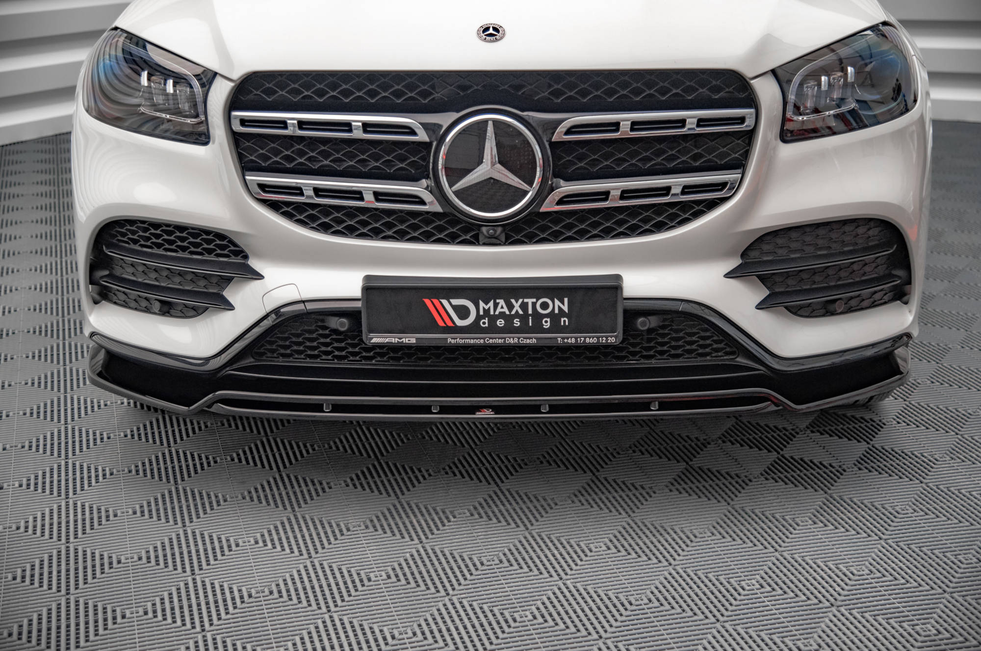Maxton Design Street+ Spoilerlippe Front Ansatz V.1 passend für Mercedes-Benz GLS AMG-Line X167 schwarz Hochglanz