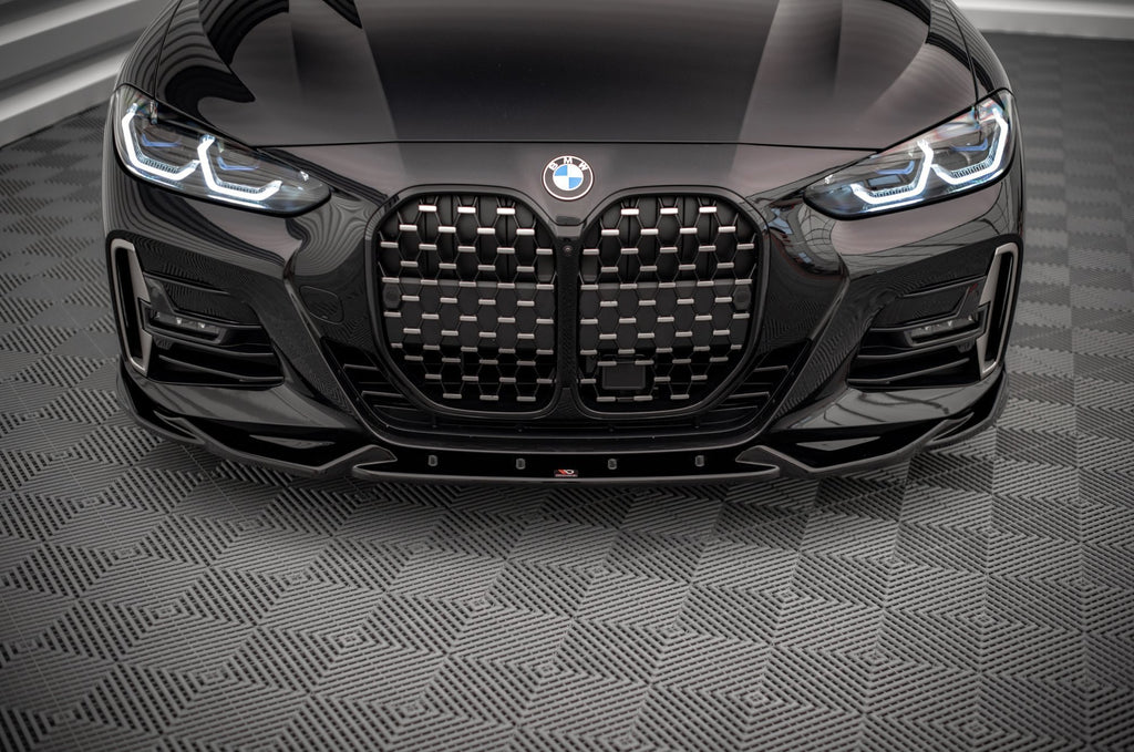 Maxton Design Street+ Spoilerlippe Front Ansatz V.2 passend für BMW 4er M-Paket / M440i G22 / G23 / G22 Facelift / G23 Facelift schwarz Hochglanz
