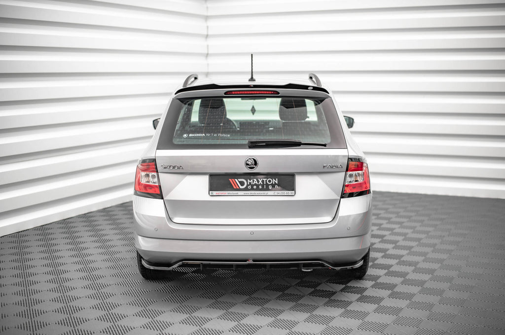 Maxton Design Street+ Mittlerer Diffusor RACE passend für Skoda Fabia Combi Mk3 schwarz Hochglanz