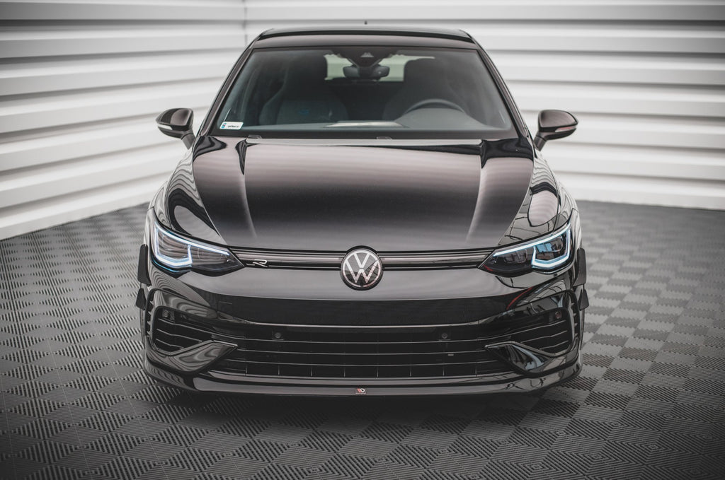 Maxton Design Street+ Spoilerlippe Front Ansatz V.5 passend für VW Golf R Hatchback / Variant Mk8 schwarz Hochglanz