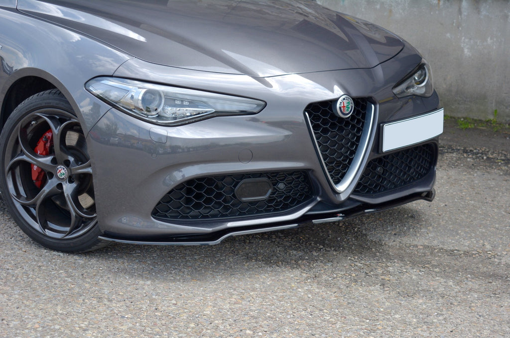 Maxton Design Street+ Spoilerlippe Front Ansatz V.1 passend für ALFA ROMEO GIULIA VELOCE schwarz Hochglanz