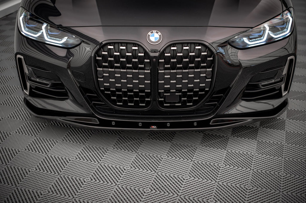 Maxton Design Street+ Spoilerlippe Front Ansatz V.1 passend für BMW 4er M-Paket / M440i G22 / G23 / G22 Facelift / G23 Facelift schwarz Hochglanz