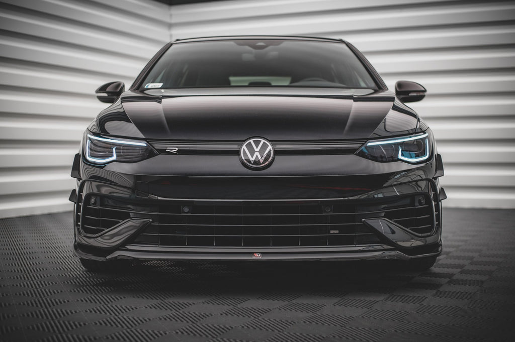 Maxton Design Street+ Spoilerlippe Front Ansatz V.6 passend für VW Golf R Hatchback / Variant Mk8 schwarz Hochglanz