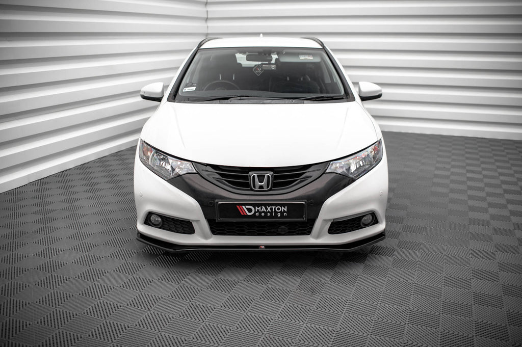 Maxton Design Street+ Spoilerlippe Front Ansatz V.1 passend für Honda Civic Mk9 schwarz Hochglanz