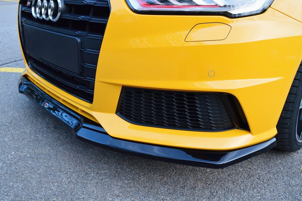 Maxton Design Street+ Spoilerlippe Front Ansatz passend für Audi S1 8X schwarz Hochglanz